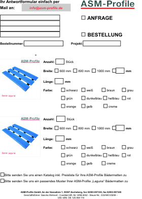 Anfrage-Bestell Formular Bädermatte Laguna